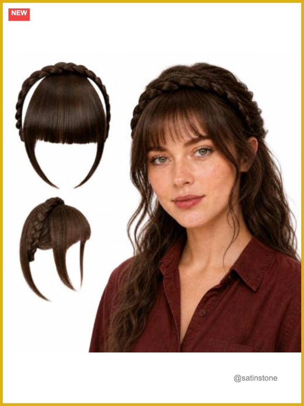 Clip in Bangs Headband Hair Extension Women Plastic One Size